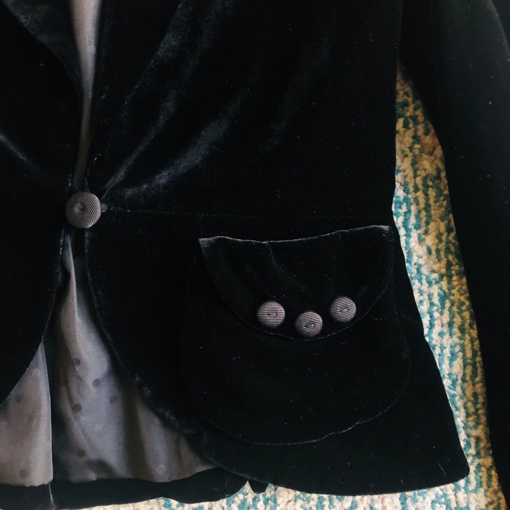 Marc Jacobs Puff Shoulder Black Velvet Blazer - Picture 5 of 8